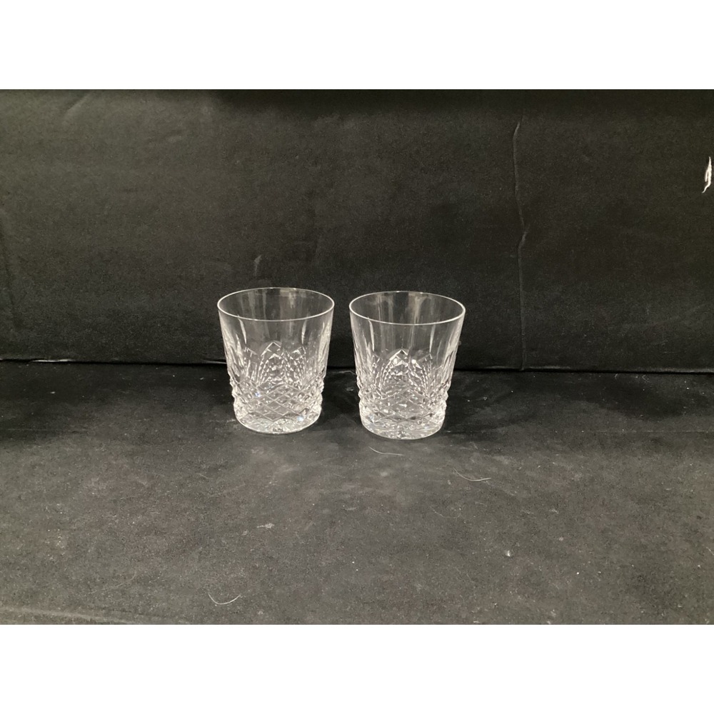 2 WATERFORD CRYSTAL KENMORE OLD FASHION WHISKEY LOWBALL GLASSES